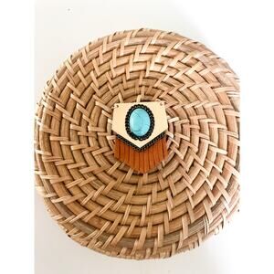 3/$20 ⭐️ Faux Leather Fringe Teal Stone Charm Pendant